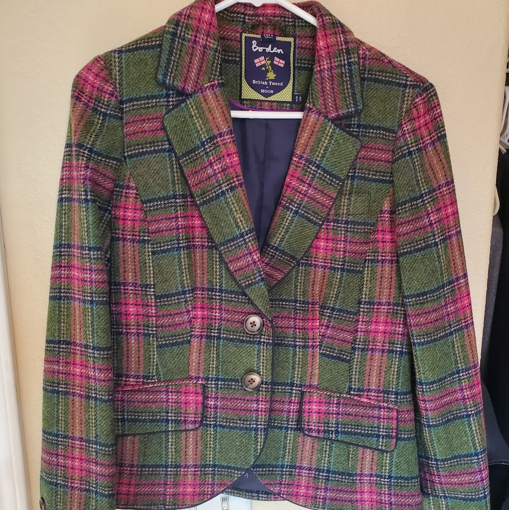 Boden British Tweed 100% Wool Blazer